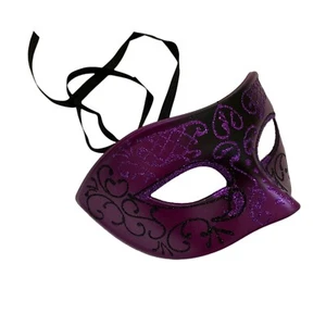 Black White mens masquerade eye mask for man boys simple classic costume fun - Picture 1 of 17