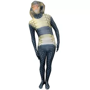 Kinder Königskobra Morphsuit Jungen Mädchen Halloween Schlangenhaut Anzug Kostüm - Bild 1 von 5