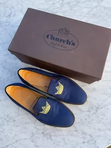 Church's Hawford rubber sole CROWN EMBROIDERED SLIP ON LOAFERS UK7 EU41 US8 - Foto 1 di 8