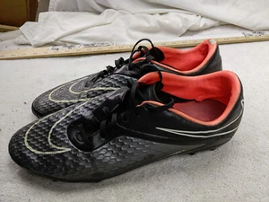 Nike Hypervenom Phelon FG Mens 13 47.5 Black Soccer Cleats 599730-016 - Picture 1 of 12