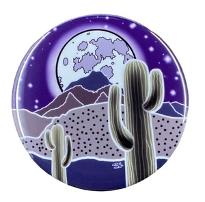 Psychedelic Cactus Moon Pinback Button Badge Metal Desert Pin Gifts Accessories - Picture 1 of 12