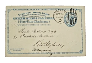 US SC UX6 LIBERTY POSTAL CARD to GERMANY 1896 - Picture 1 of 2
