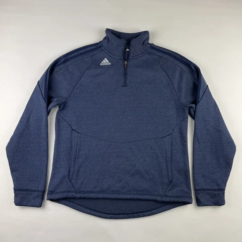 MLS CUP Soccer Sweatshirt 1/4 Zip Pullover Adidas Blue Adult Small Climawarm Cover