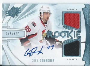 2013-14 Spx Hockey CORY CONACHER #174 Rookie Autograph Jersey's Ottawa Senators