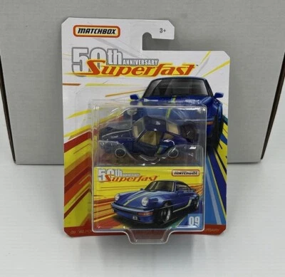 1:64 MATCHBOX 50th ANNIVERSARY SUPERFAST 80 PORSCHE 911 TURBO BLUE - Image 1 of 4