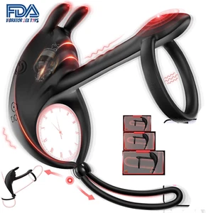 Vibrating Penis Sleeve Extender Cock Ring Vibrator Sex Toys For Men Couple - Picture 1 of 6