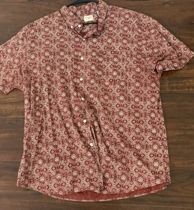 Men's Dockers Recode Button-Down Shirt Size 2XL -Maroon & White Checks - Picture 1 of 4