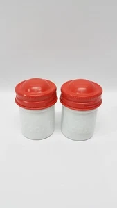 Lot of 2 Vintage KODAK Red & White Embossed Metal Film Roll Containers - Picture 1 of 6