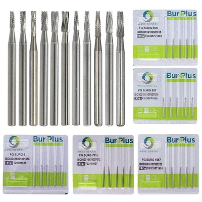 Brocas de carboneto dental WAVE longas redondas retas cônicas fissuras 557L 701 FG CIRURG6 - Imagem 1 de 4