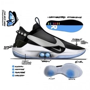 NIKE Adapt Bb Black Pure Platinum Ao2582-001 - Picture 1 of 8