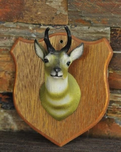 Vintage Antelope Head Mount Bar Sign Wall Plaque Man Cave - Picture 1 of 12