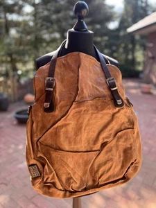 AS 98 super coole Handtasche Damen Leder Neu Braun/Beige - Bild 1 von 5