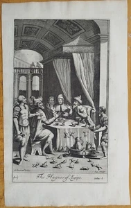 Pharaoh Plagen Ägypten Frösche - English Bible Bibel Großer Kupferstich - 1701 - Bild 1 von 2