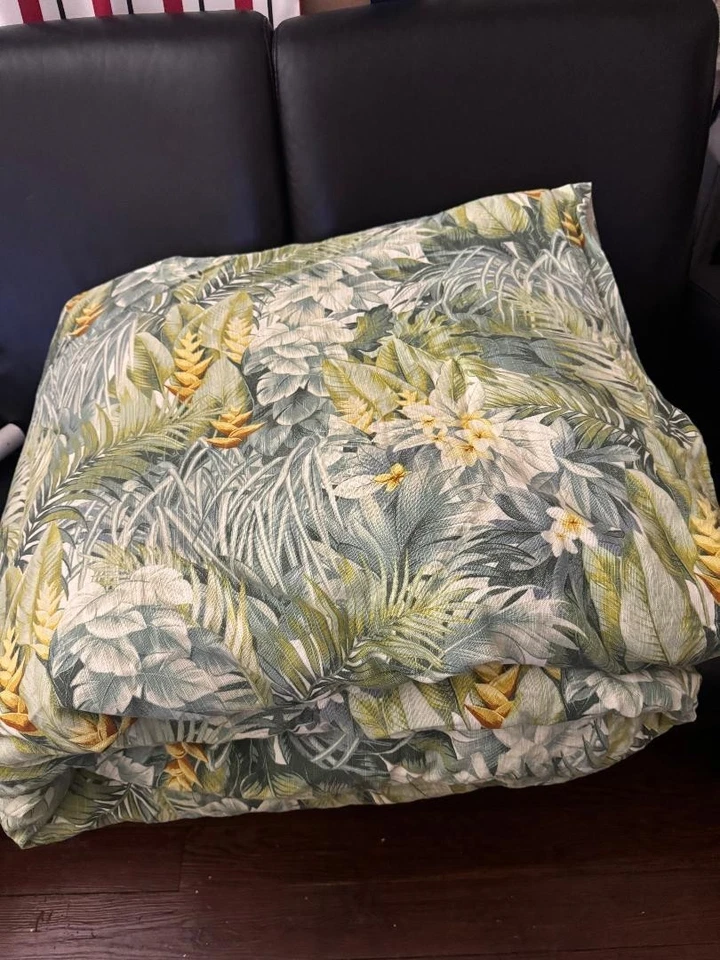 Tommy Bahama Green Palm Leaves KING Comforter 100% COTTON98"x114" - Image 1 of 4