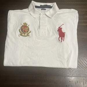 Polo Ralph Lauren Hemd Herren Large weiß Rugby Polo Big Pony Country Rider Jockey - Bild 1 von 11