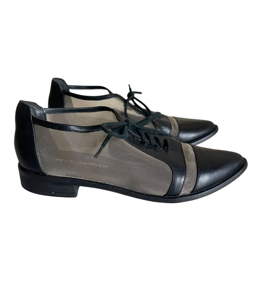 Oxford de malla Kelsi Dagger Brooklyn Astoria cuero negro talla 6 con cordones Foto 1 de 4