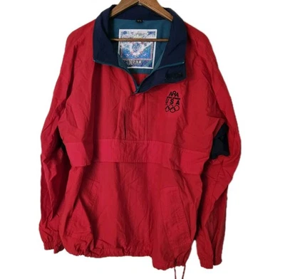 Chaqueta bordada roja de colección de los Juegos Olímpicos de Estados Unidos para hombre equipo grande para suéter deportivo Foto 1 de 4