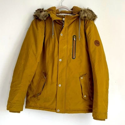 Quiksilver Dry Flight Ferris fleece lined faux fur hooded snowboard ski parka  M - Image 1 of 4