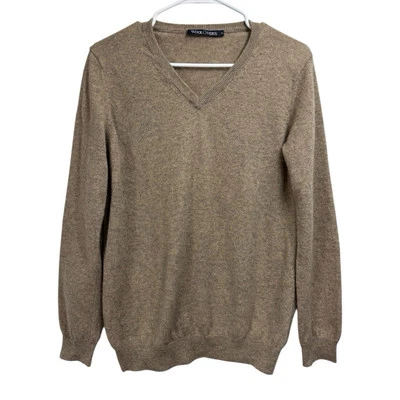 Suéter Woolovers Talla Pequeña Tejido Tostado Lana Merino Cachemira Cuello en V Pullover Foto 1 de 4