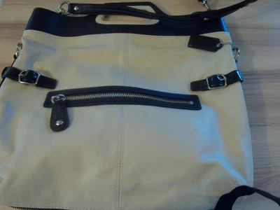 Coach M0873 13380 Leather Handbag Bonnie Bonnie leather Fold-over Chalk/Navy NWT - Image 1 of 4