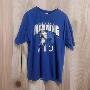 Vintage Y2K Peyton Manning T-Shirt Indianapolis Colts blau Erwachsene XL distressed  - Bild 1 von 9