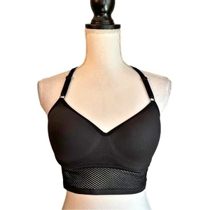Victoria’s Secret PINK Wireless Racerback Bra Women’s SZ Large in Black - Picture 1 of 6