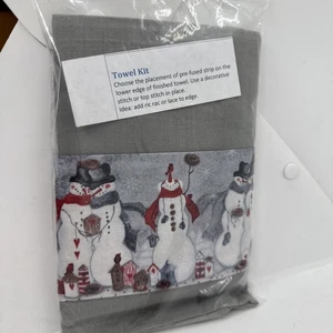 Kit de toallas de té - muñeco de nieve vacaciones de invierno con percha de esquina - Imagen 1 de 3