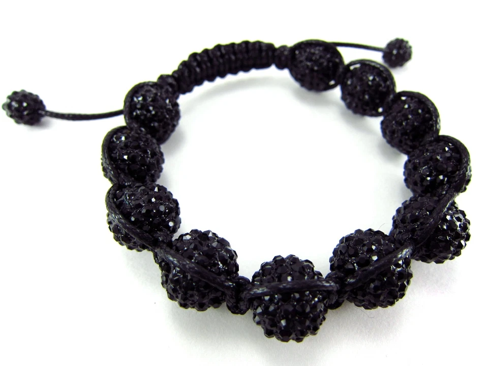 PULSERA CON CUENTAS MACRAMÉ HIP HOP BOLA DISCO HELADA 12 MM  Foto 1 de 1