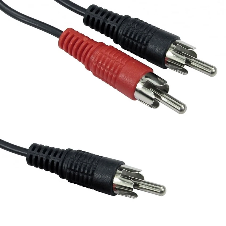 1 to 2 x RCA Phono Male Plug Y Splitter Audio Speaker Cable - 5m - Image 1 of 1