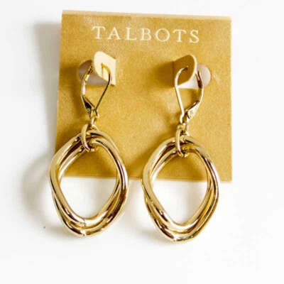 Talbots Bold Minimalist Geometric Drop Earrings Chic Women Party Holiday Jewelry - Image 1 of 3