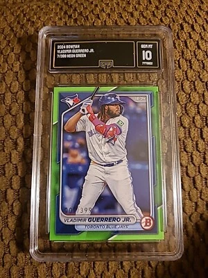 Vladimir Guerrero Jr /399 PSA 10 CMA класс 2024 Bowman неоново-зеленый SSP синие сойки - Изображение 1 из 4