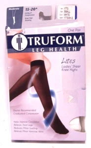 Truform Knee High Compression Stockings Small White For Nurses or Culinary - Picture 1 of 2