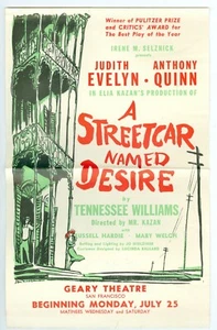 Jul 27 1947 Anthony Quinn A Street Car Named Desire, Geary Theatre San Francisco - Picture 1 of 2