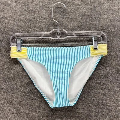 Nuevo Traje de baño antiguo azul marino parte inferior de bikini para mujer XS azul amarillo a rayas Foto 1 de 4