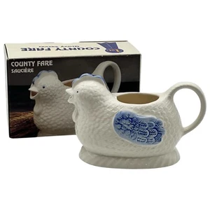 COUNTY FARE Gravy Boat Chicken Himark 14-5005 With Box Hen Rooster Farmhouse - Picture 1 of 7
