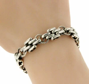 ▌Herren/Damen 925 Sterling Bali Kunst Gliederkette Armband Größe 6,5",7",7,5"»B317 - Bild 1 von 5