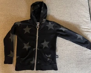 NUNUNU Black & Grey Star Zip Up Sweatshirt 3-4Y - Picture 1 of 5