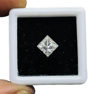 1,21 kt GRA zertifiziert VVS D weißer Moissanit 6 mm Princess Cut lose Solitär - Bild 1 von 10