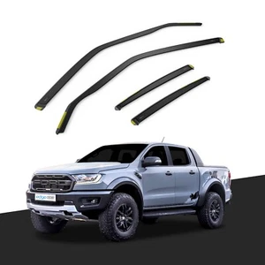 Ford Ranger 2012-2023 4 Door Pick-up Wind Deflectors 4pc Tinted - Picture 1 of 10