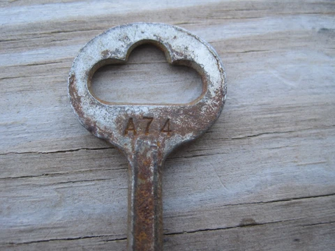 one russell & erwin   Door Mortise Lock signed Skeleton key # a 74 Cover