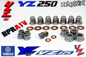 TITANIUM Yamaha YZ 80 YZ 85 YZ 125 Top End Engine Cylinder Head Cap Nuts Kit Set - Picture 1 of 24
