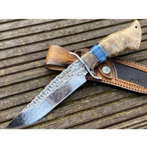 Perkin Damastmesser Rostfrei Jagdmesser Damast Bowie Messer Festes - Bild 1 von 9