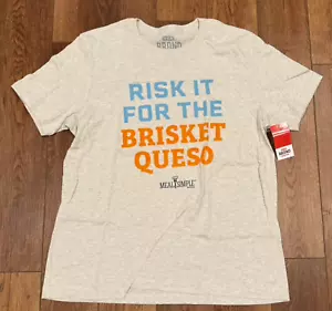 NWT "RISK IT FOR THE BRISKET QUESO I TUR" Meal Simple by HEB gray tee, size 2XL - Picture 1 of 2