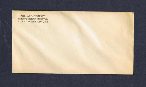 VERY RARE CHAMPIONSHIP 1919 JESS WILLARD vs JACK DEMPSEY boxing ticket envelope Cover