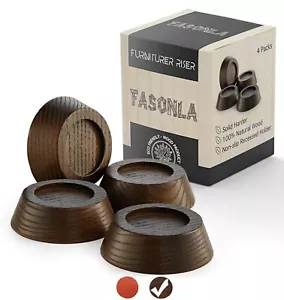Bed Risers (Set of 4) Furniture Risers Lifts Height 2", Oak Solid Wooden Rise... - Picture 1 of 7