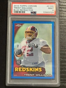 2010 Topps Chrome Blue Refractor Trent Williams RC /199 PSA 9 (pop:9, higher:1) - Picture 1 of 2