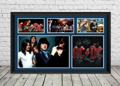 AC DC signed Foto Poster handsigniert Rock Musik Memorabilia - Bild 1 von 2