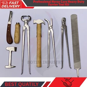 Pferde Klauenpflege Werkzeug - Hufschmied Set mit Zange, Tester, Abzieher, Messer - 8 - Bild 1 von 8