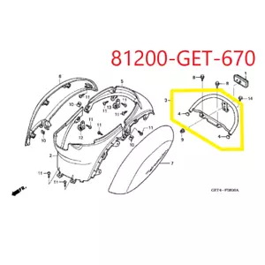 Genuine Honda Rear Passenger Fender Grab Rail Metropolitan CHF50 81200-GET-670 - Foto 1 di 2