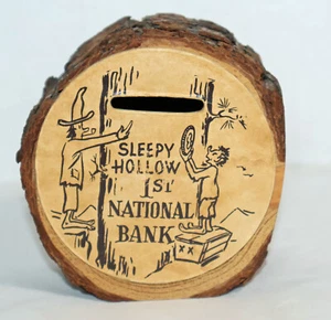 VINTAGE SLEEPY HOLLOW 1. NATIONAL "HILL BILLY BANK" NEUHEIT GESCHENK 1966 HOLZSTAMM - Bild 1 von 7